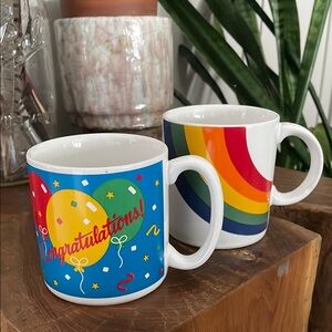 Colorful Congratulations and Rainbow Mugs